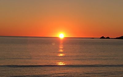 Sonnenuntergang und Green Flash in Capotesta